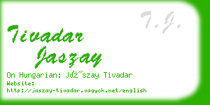 tivadar jaszay business card